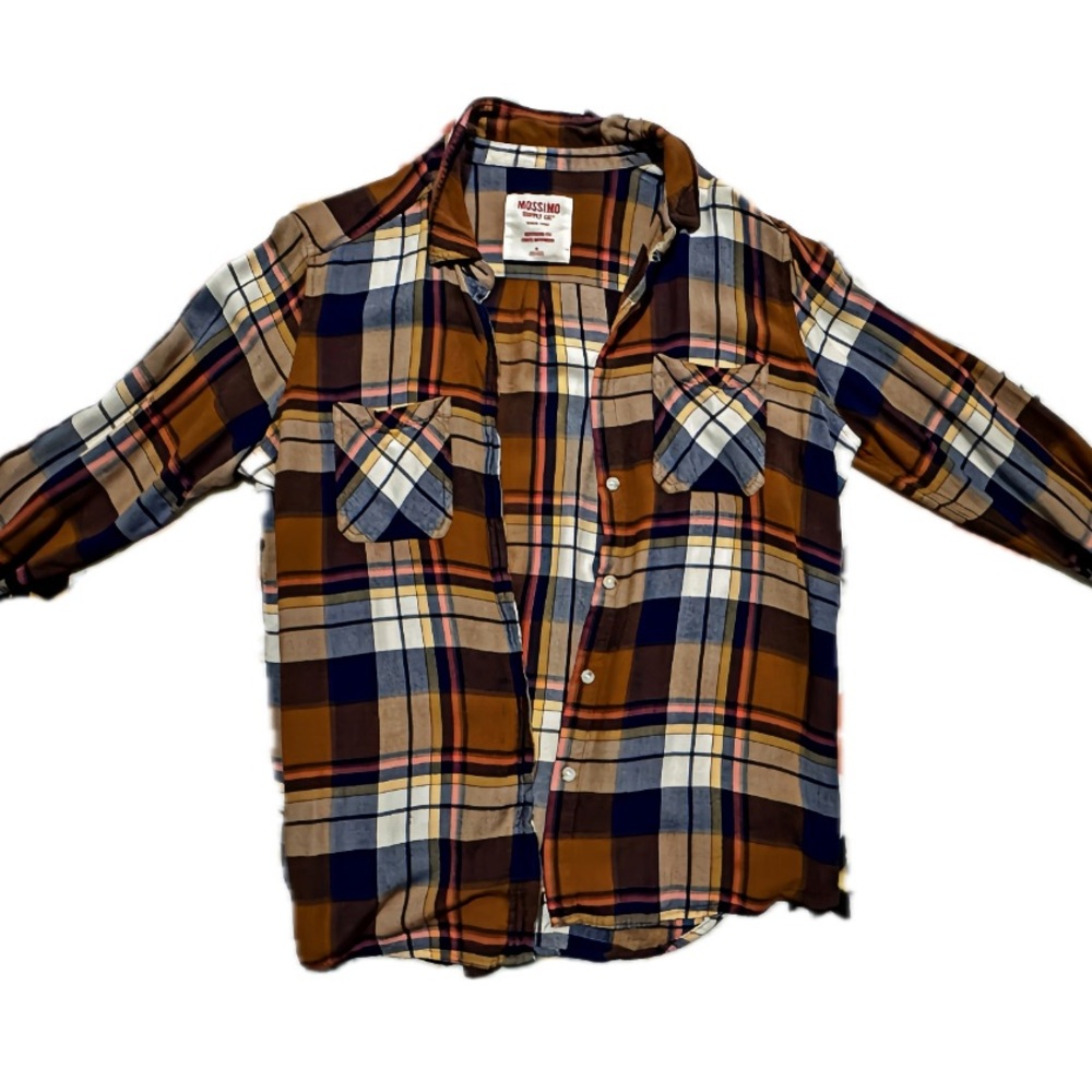 Mossimo Supply Co Flannel Shirt Women's XL Boyfriend Fit Multi Color Plaid